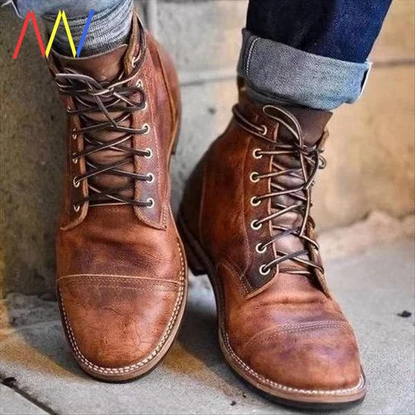 Men's Desert Breathable Boots Retro Spring Fashionable Mid-Calf Outdoor Shoes Mixed Material  Kailin Furry Ball