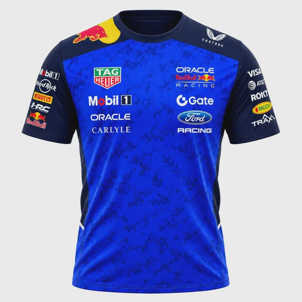 Red Bull F1 Max Verstappen Inspired Blue Racing Short Sleeve T-Shirt, Casual Sports Top Gift for Motorsport Racing Fans Men