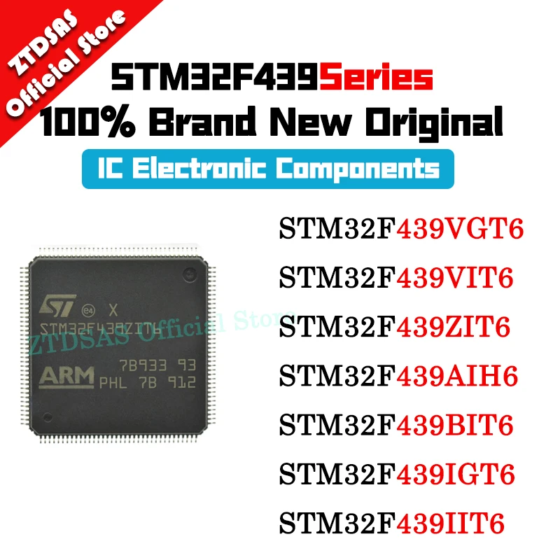 

STM32F439VGT6 STM32F439VIT6 STM32F439ZIT6 STM32F439AIH6 STM32F439BIT6 STM32F439IGT6 STM32F439IIT6 STM32F IC MCU LQFP Chipset