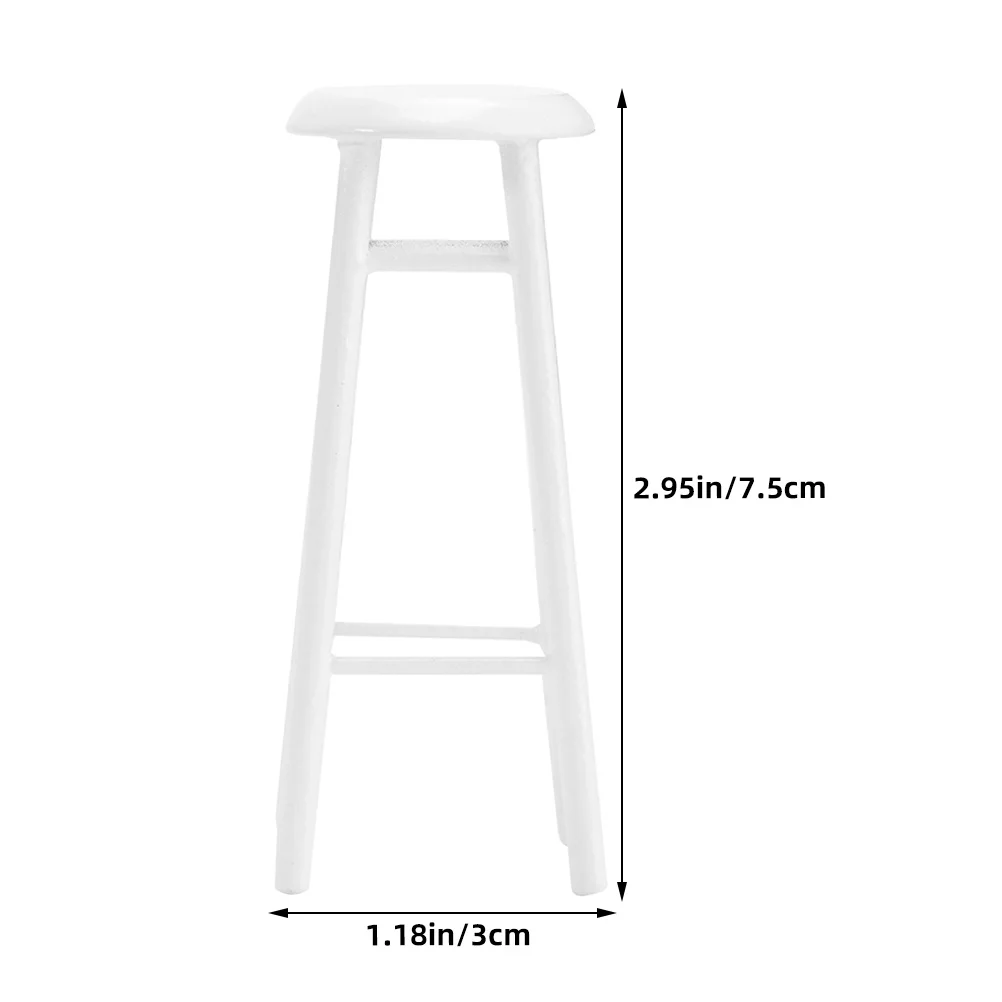 2pcs Miniature Bar Stool Wooden Diy Dollhouse Furniture For Kitchen Scene Decor Craft Tiny Home Living Room Ornament