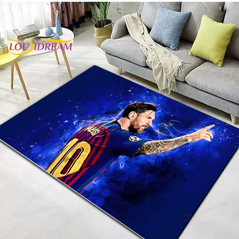 

Football Star R-Ronaldo M-Messi N-Neymar Printed Carpet Outdoor Rug Area Rug Non-slip Carpet Bedroom Decor Carpet for Room Gift