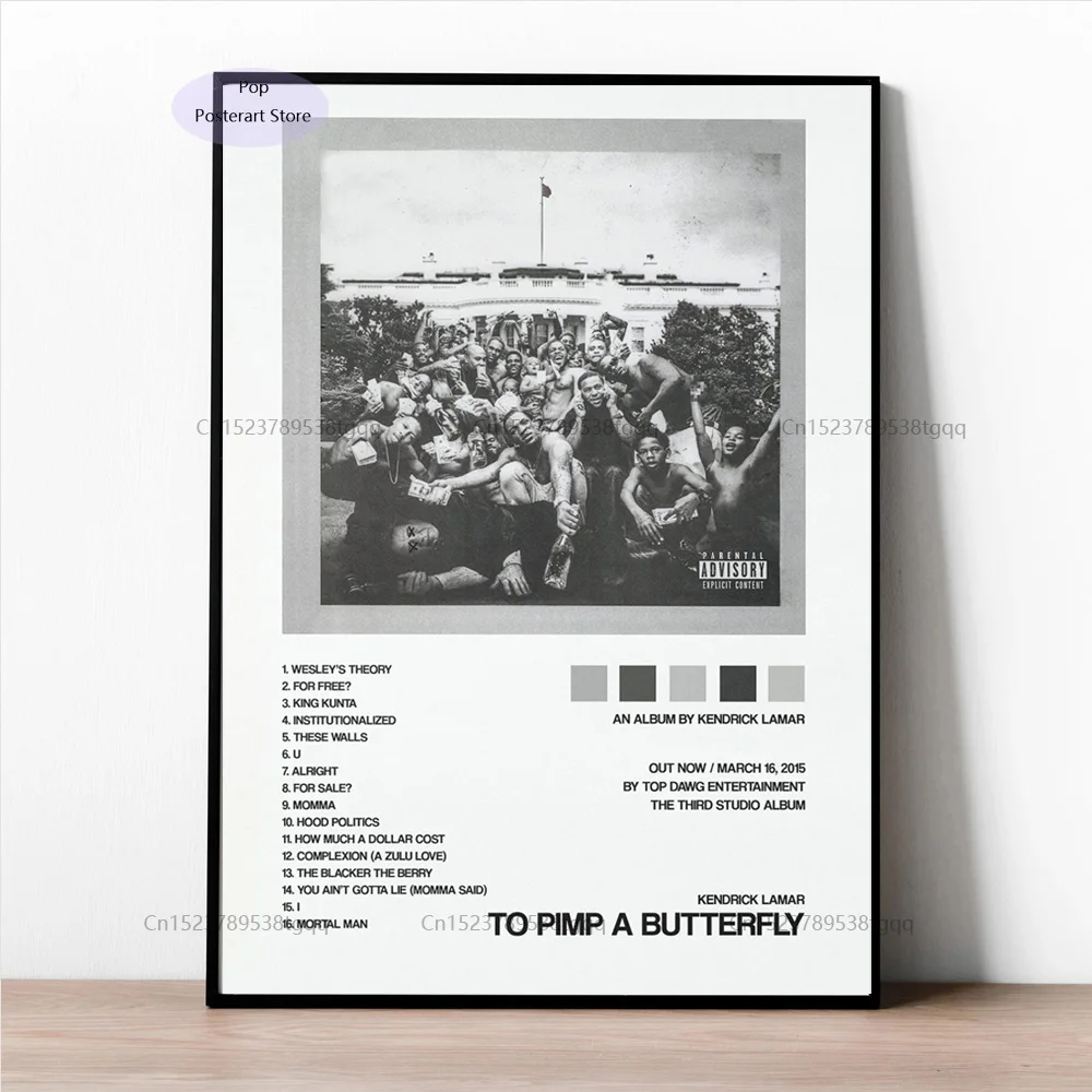 GX670 Tracklist Kendrick Lamar To Pimp Butterfly Album Poster Prints Canvas Painting Wall Art Picture Living Home Decor Unframe