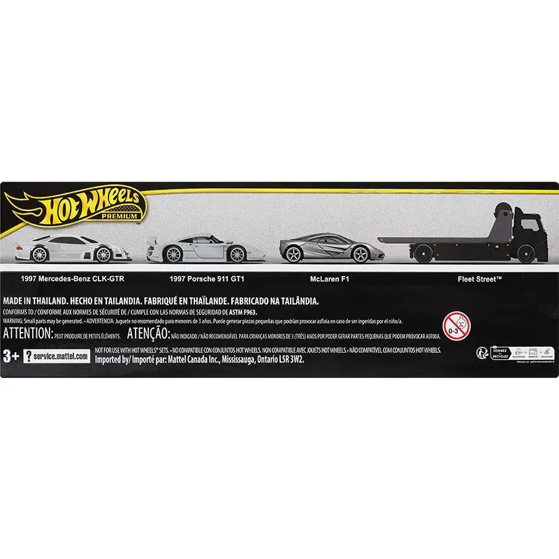 1/64 Hot Wheels Fleet Street Series 1997 Porsche 911 GT1 Mclaren F1 Benz CLK-GTR Model Collectible Toys Custom Birthday Gift view 3