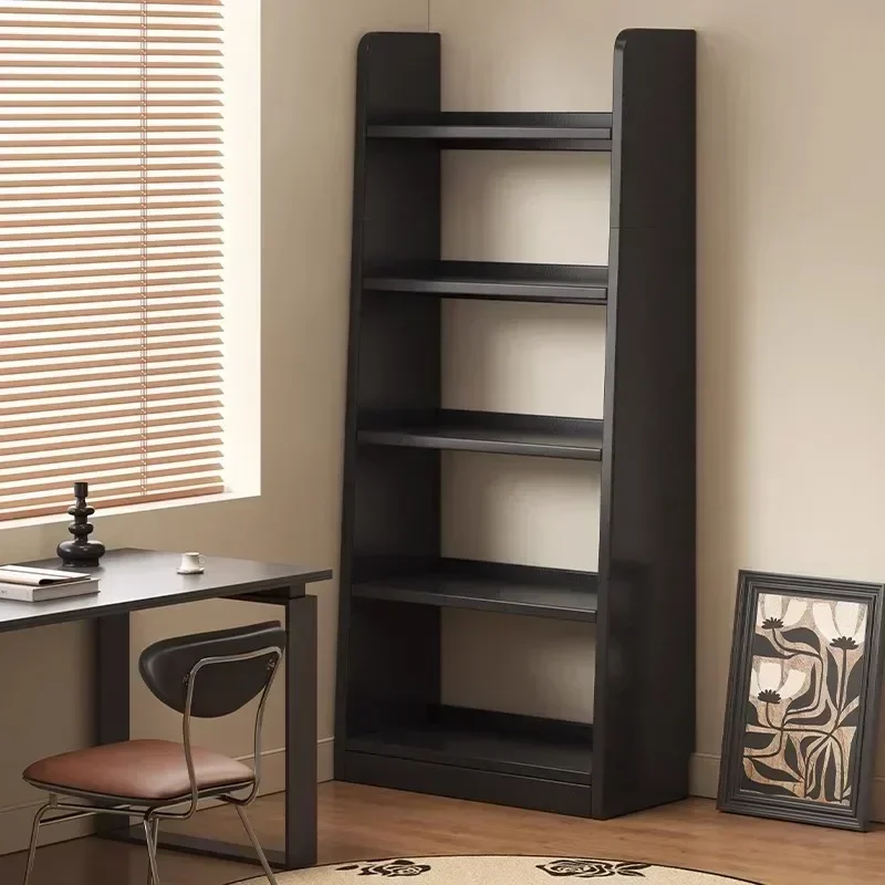 Multi-functional Medieval style bookshelf Vertical multi-layer trapezoidal storage cabinet Floor shelf bookcase