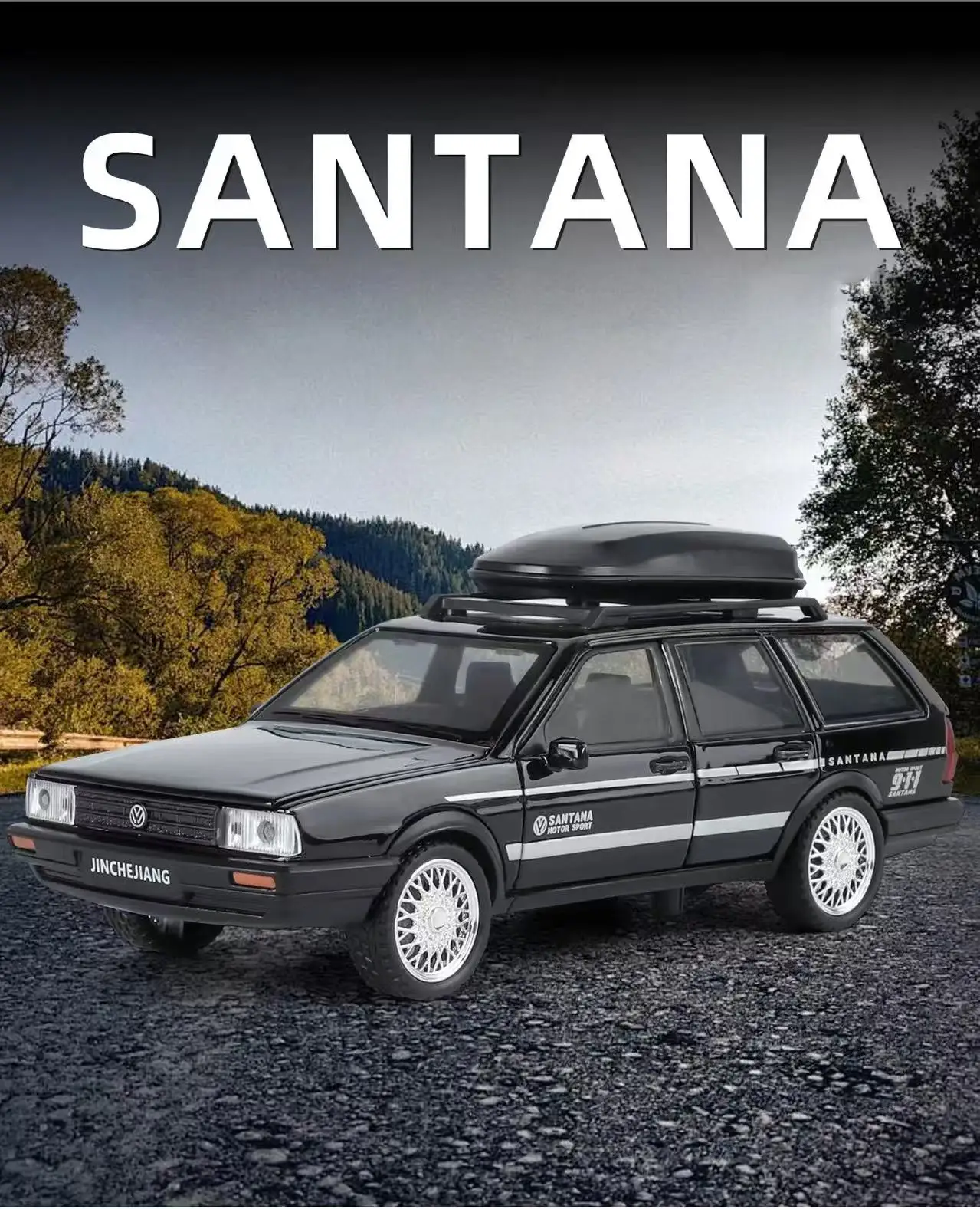 

NEW 1:32 Volks Wagenwerk Santana Diecast Alloy Car Model- Pull Back with Sound & Light, Collectible Gift for Kids & Adults