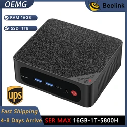 Beelink-Mini PC SER5 MAX Ryzen 7 5800H, 16GB/32GB RAM, 500GB/1TB SSD - 4K Triple pantalla, WiFi 6, BT5.2 - W11 Pro