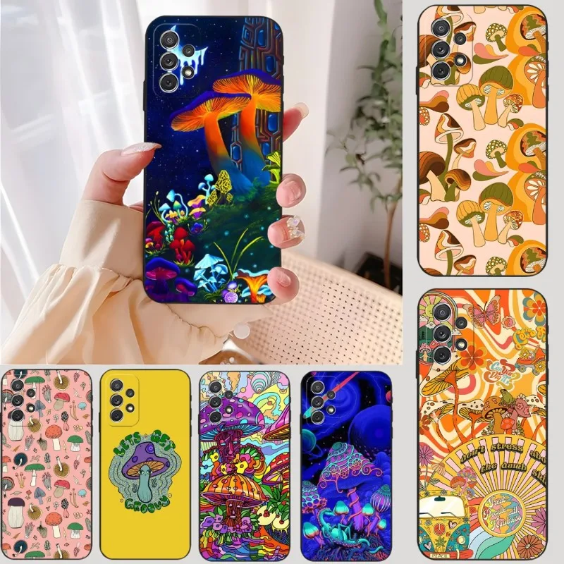 Groovy Shroom Phone Case For Samsung Note 10 20 9 8 Pro Plus Lite Ultra M40 M80s M20 M31 M10 J7 J6 Prime Black Silicone Cover