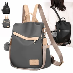 Mochila antirrobo de tela Oxford impermeable para mujer, bolso de hombro escolar de nailon ligero para viaje, a la moda