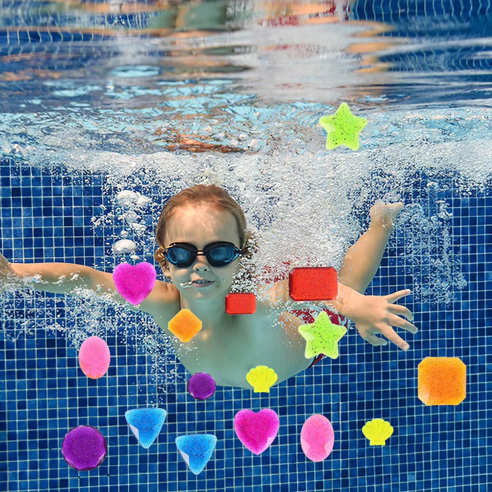 

Набор для дайвинга из 16 предметов: разноцветные тонущие игрушки для бассейна, летние игры для детей, подводные развлечения, игрушки для плавания в бассейне