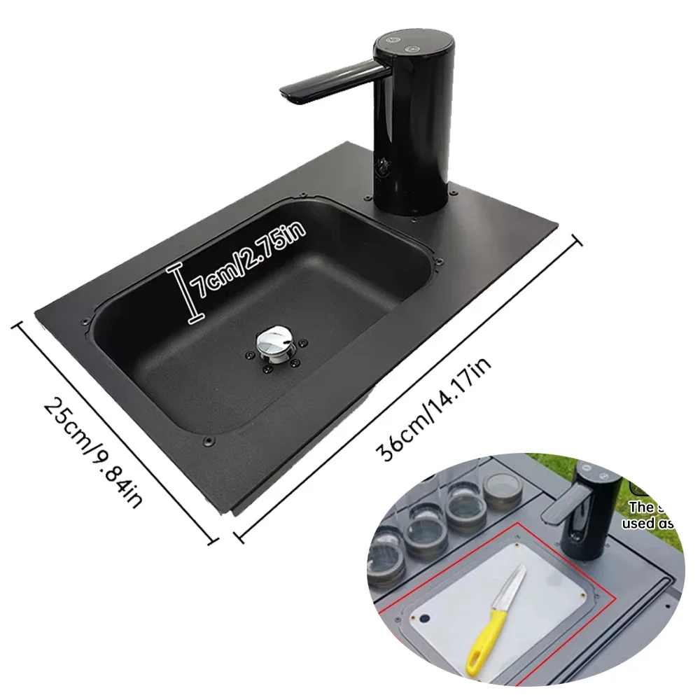Outdoor Camping IGT Table Stainless Steel Sink With Tray And Water Dispenser/Cutting Board Portable Accessories For IGT Table