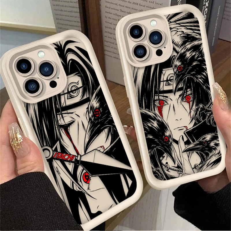 Luxurious Uchiha Itachi Dark Crow Phone Case for IPhone 17 Air 16 16E 15 14 13 12 11 Pro Max X XS X S Max XR SE 2020 SE4 7 8 view 2