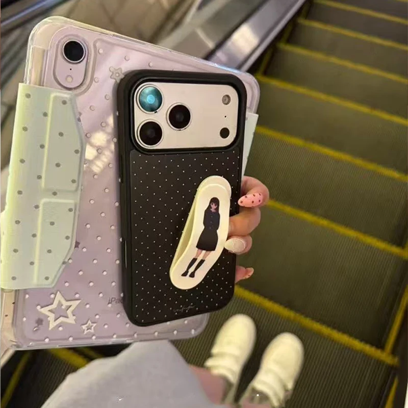 الكورية INS العصرية الراقية البولكا نقطة فتاة الفرقة المعونة جراب هاتف آيفون 17 برو ماكس الهواء 16 15 14 13 12 11 برو ماكس زائد Y2K غطاء #2