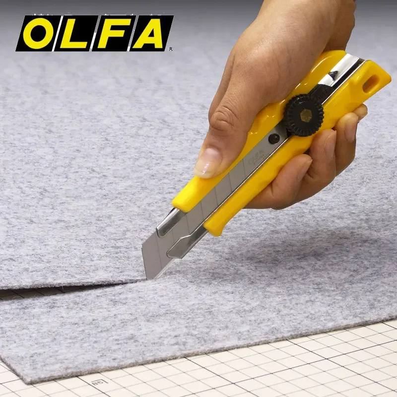 OLFA L-1 Taglierina per carichi pesanti Coltello multiuso grande da 18 mm con bloccaggio a ruota Coltelli da taglio multiuso Strumenti per modelli artigianali di carta da parati