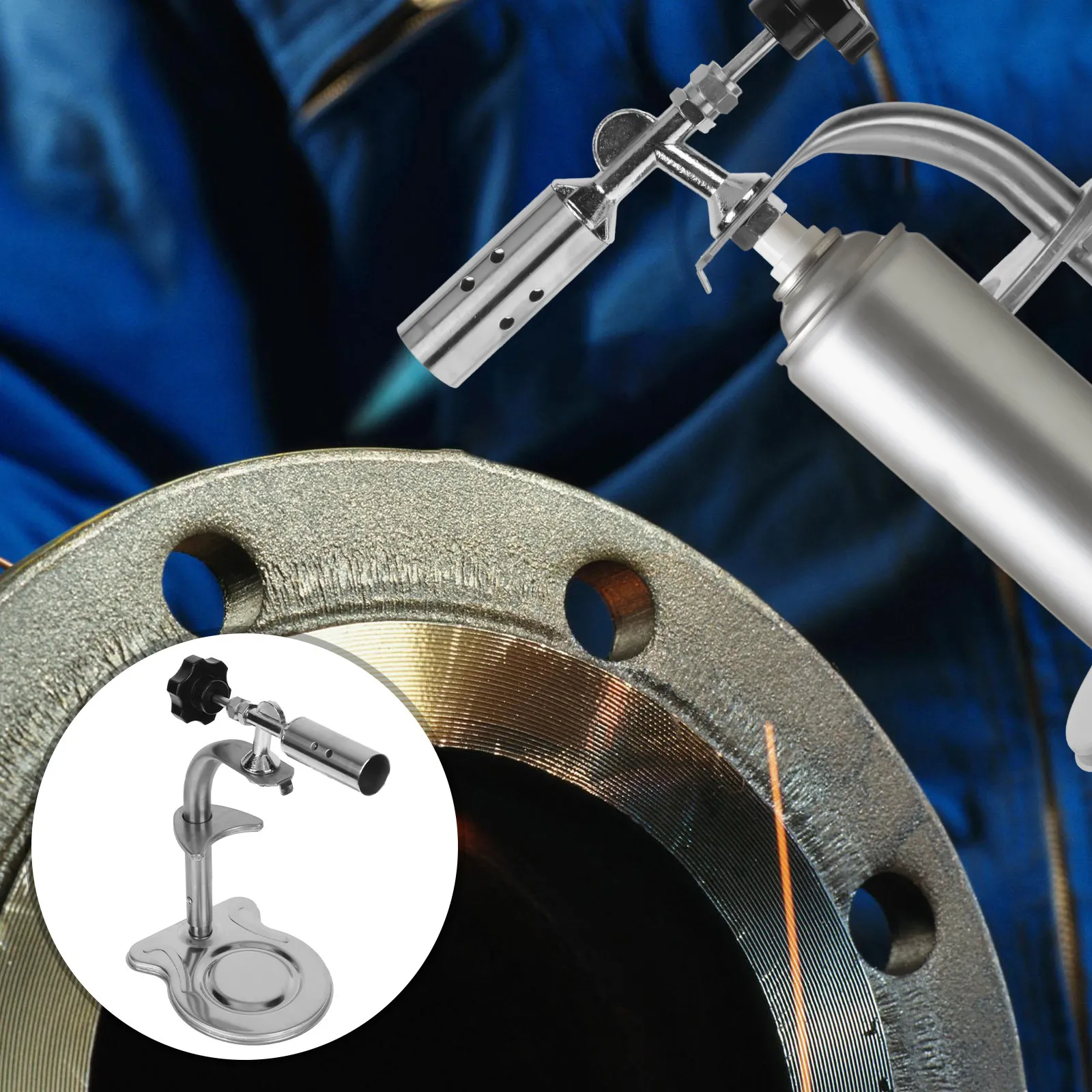 1Pcs Stainless Steel Gas Torch Heavy Duty for Welding Cooking Baking Hydro Electric Construction Gas Torch