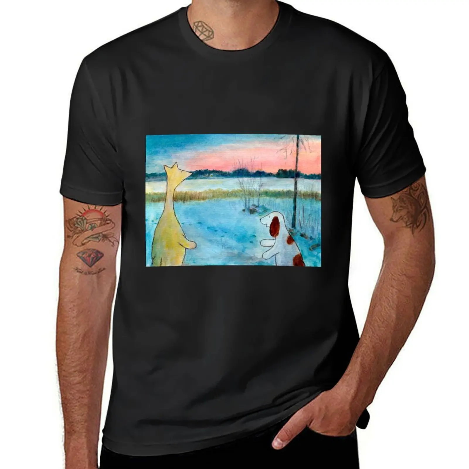 

Hulmu and Haukku and Tracks on Ice Lake T-Shirt blanks quick drying graphics boys whites men clothing