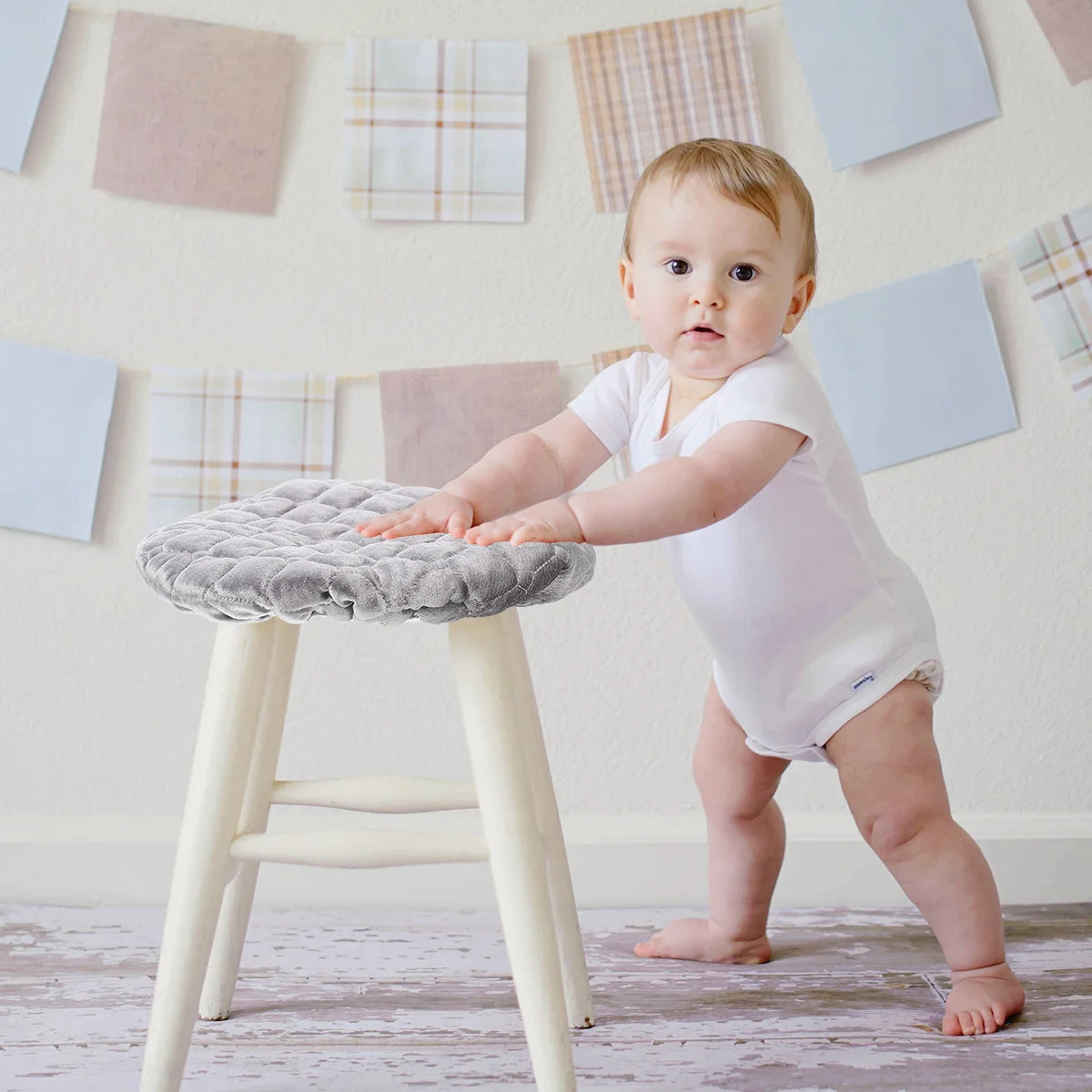 

1Pcs Stool Cover Elastic Chair Protective Case Washable Stretchy Chair Seat Cover Home Office Store Use Stool Protective Case