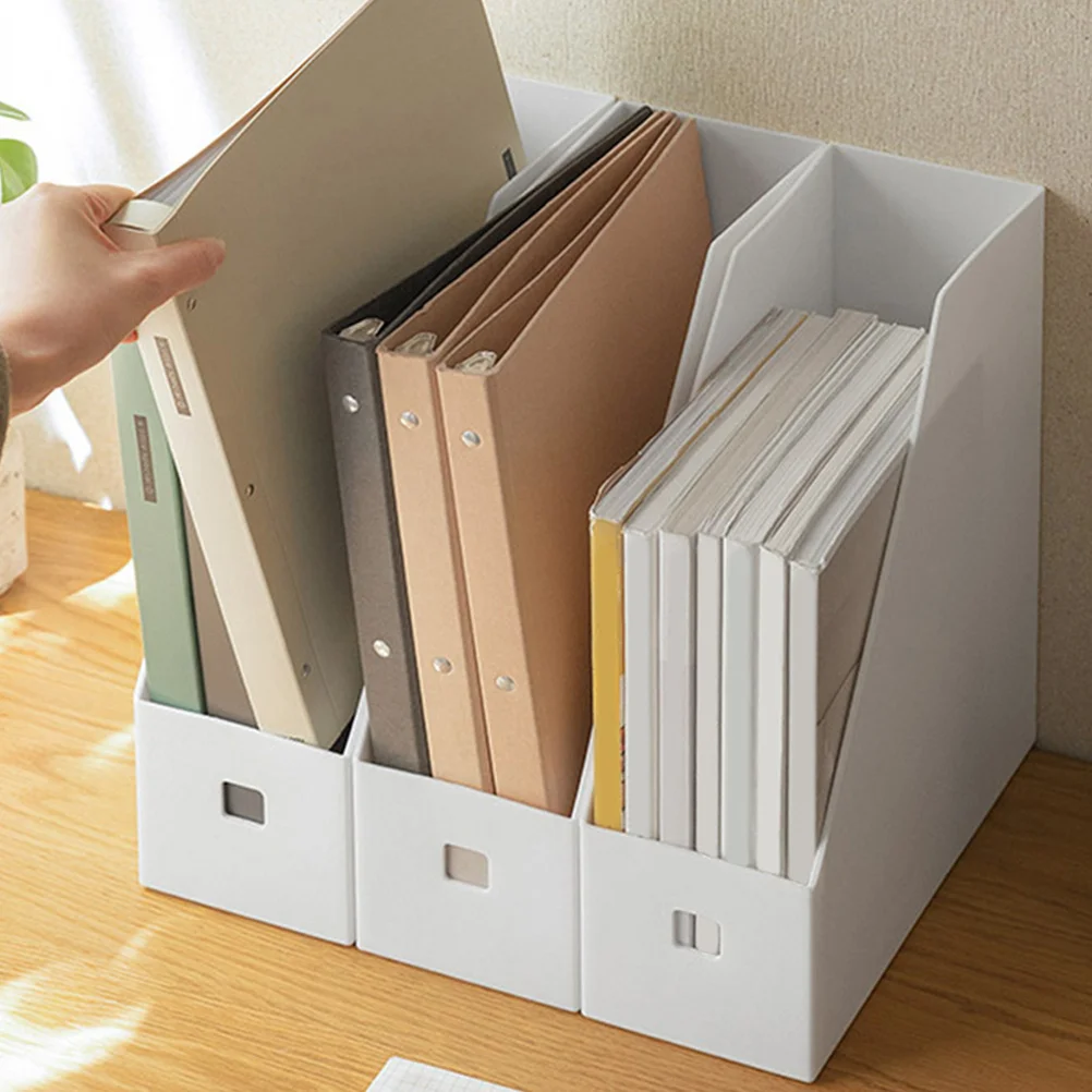 4 قطعة صندوق منظم الملفات تخزين بلاستيكي للمنزل والمكتب وثيقة مجلة كتب مرتبة رف مكتب حامل نظام حفظ الملفات #2
