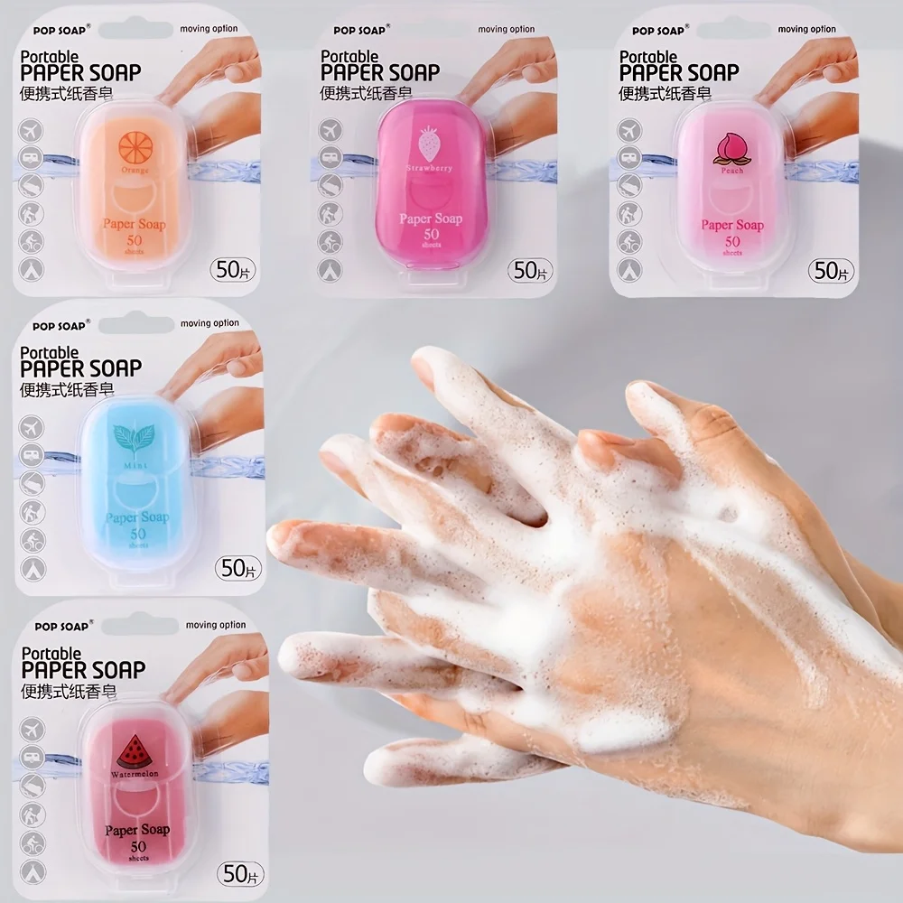 صفائح الصابون الورقية المحمولة المثالية للسفر في الهواء الطلق، صابون السفر لغسل اليدين القابل للتصرف #2