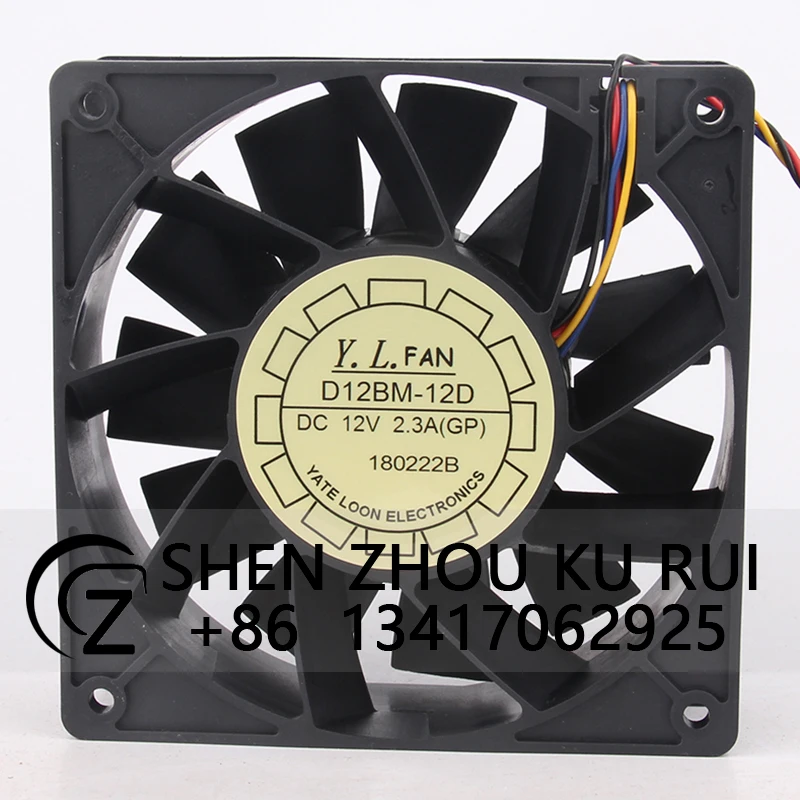 Case Fan for Yuelun/Y.L.FAN D12BM-12D 12V 2.3A 120X120X38MM 12CM 12038 Large Airflow Cooling Fan