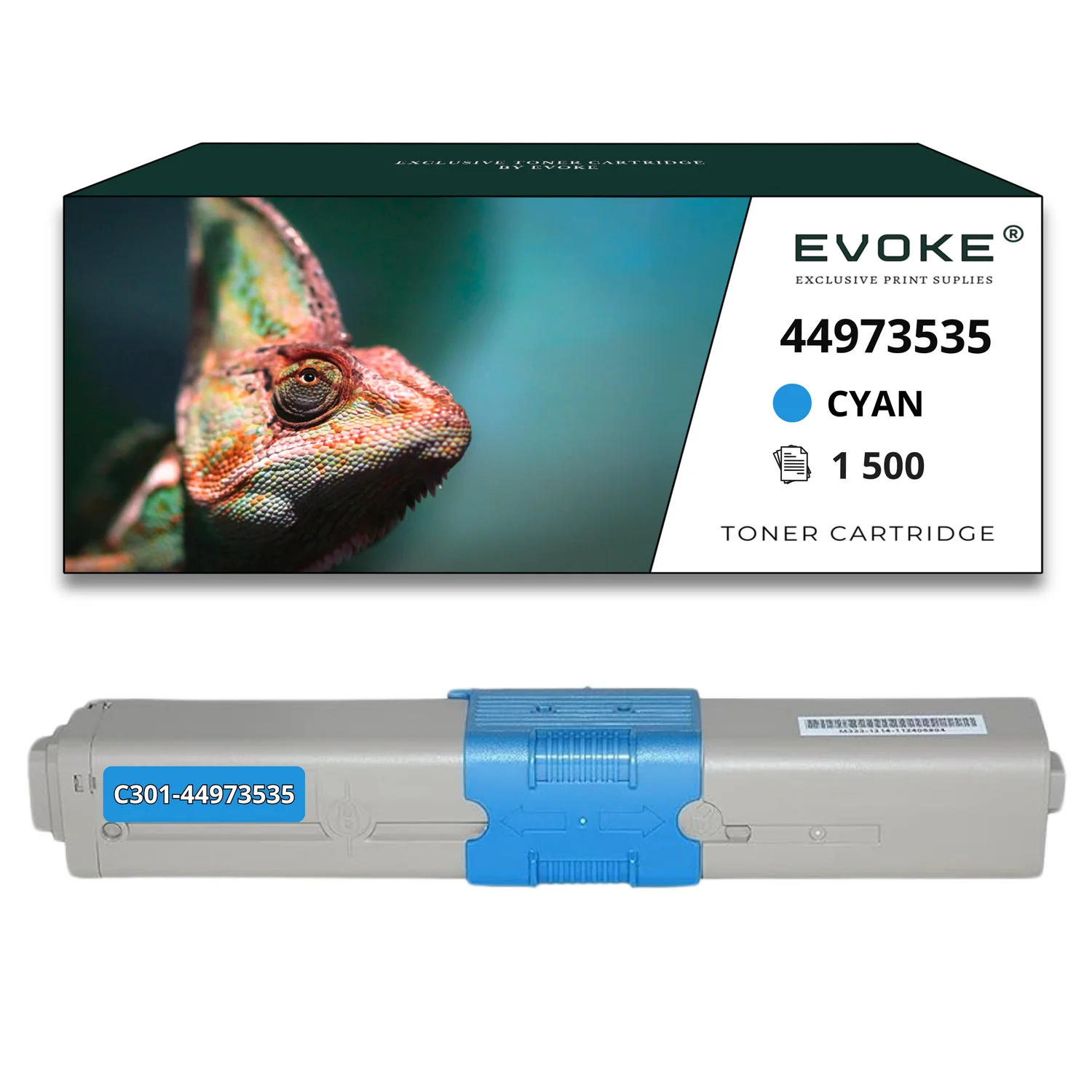 Evoke Compatibele Toner voor Oki C301 44973535 Cyaan 1500 Pagina's C301Dn C321Dn Mc332Dn Mc342Dn Mc342Dnw