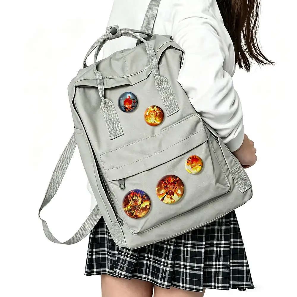 Fire S-Spirit Cookie Run  25mm 32mm 44mm 58mm 75mm Brooches Badges Pins for Accessories Gift