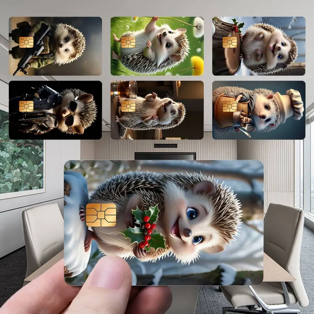 

Hedgehog Cute Cool Card Stickers New Cartoon Card Debit Bank Charge Card Bus Metro Waterproof Sticker Decal Decoration