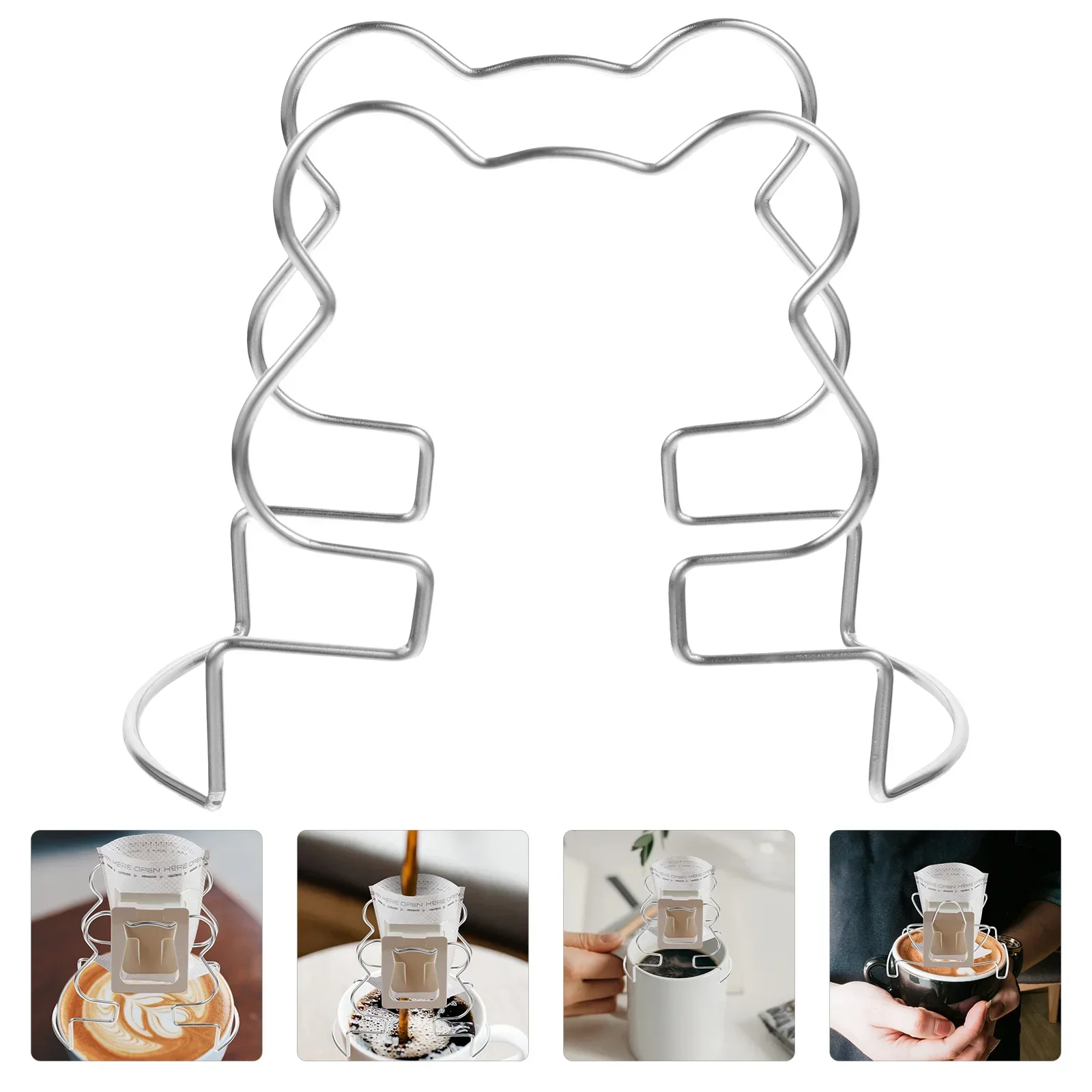 2025 Hot Portable Coffee Filter Paper Holder Drip Bag Stand Stainless Steel Reusable Dripper Rack Coffee Filter Paper Stand Filt
