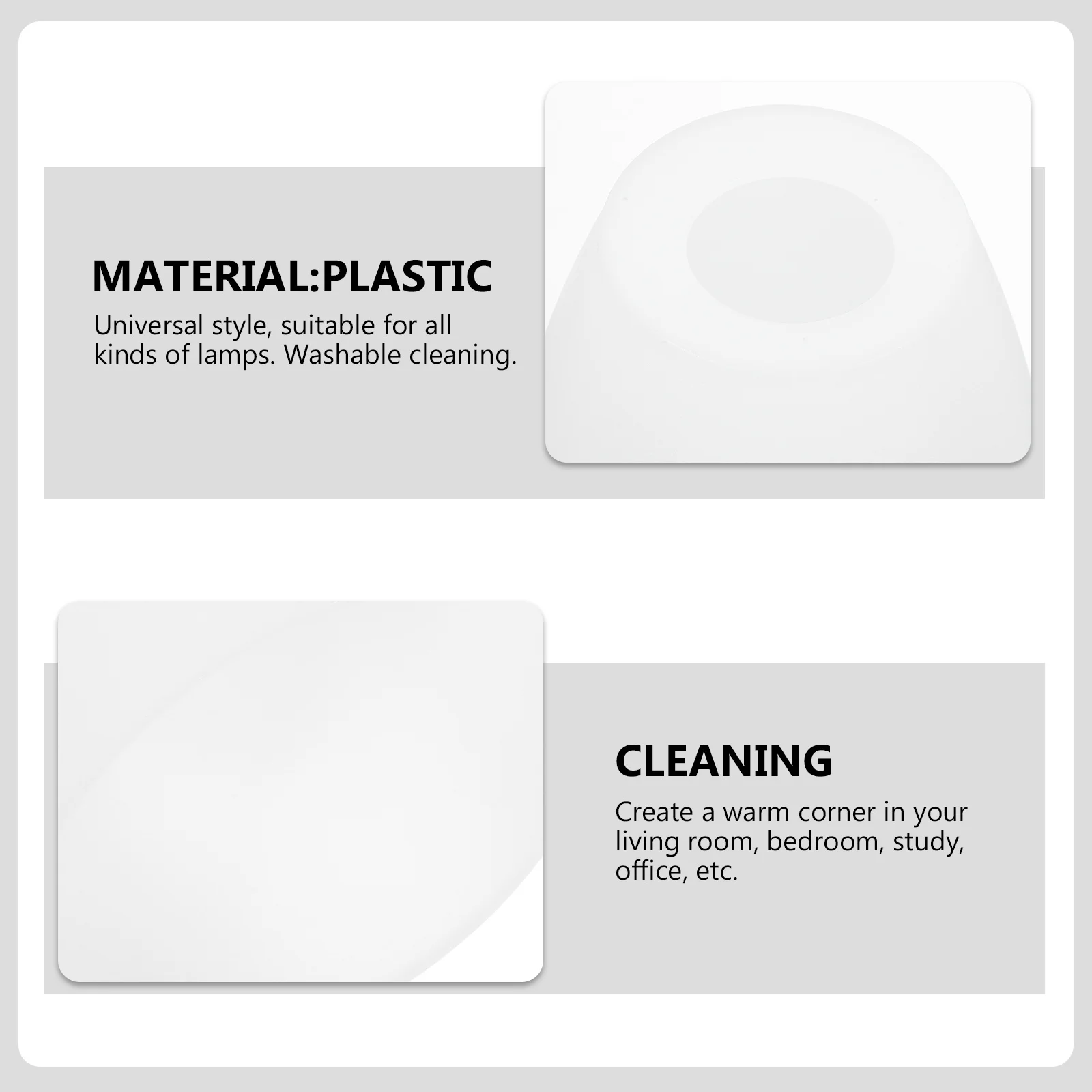 

Flat Head Plastic Lamp Shade Replacement for Table Wall Lamps Durable Simple Design Plastic Lamp Cover Table Light Shade