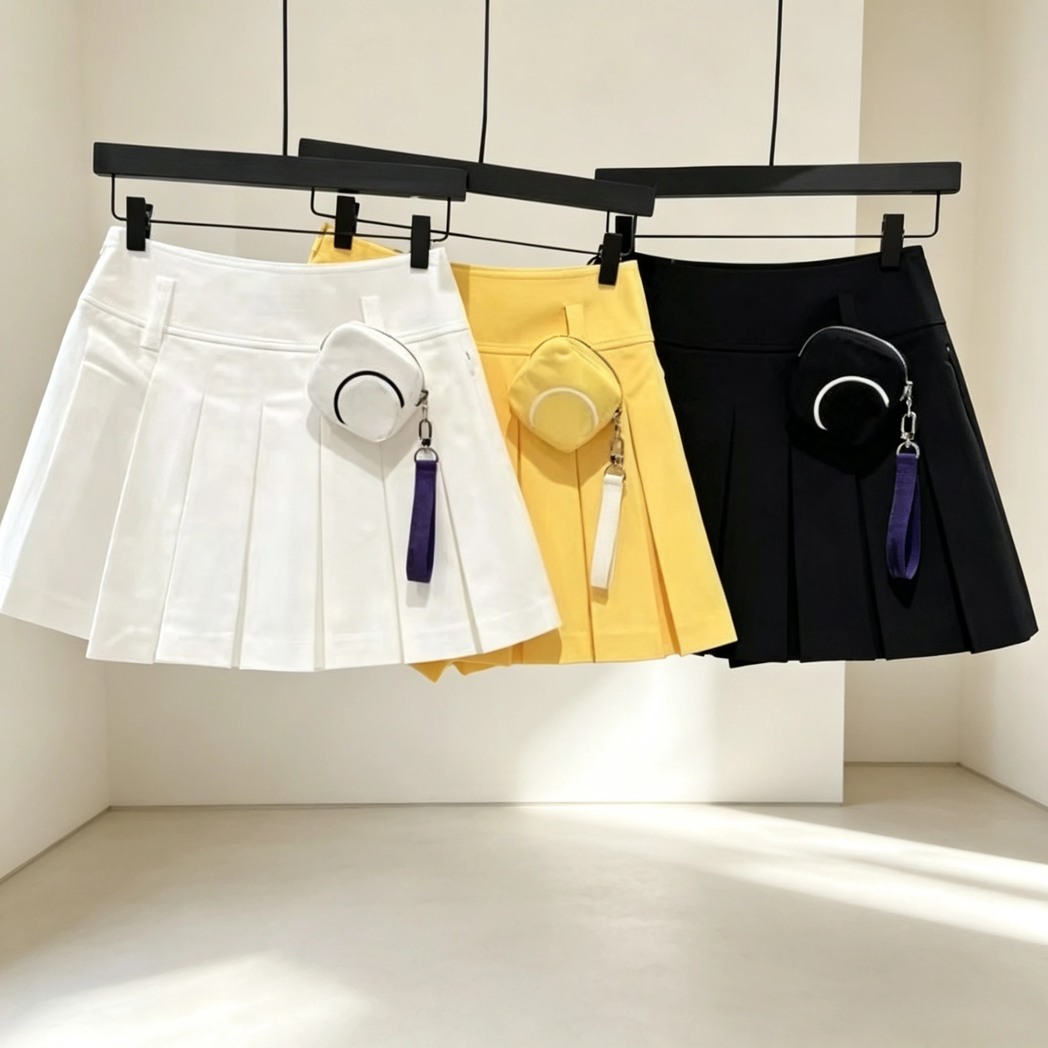 Women's Golf Skirt 2026 New Korean Style A-Line Pleated High-Waist with Shorts Breathable Lightweight Slimming Polyester Casual