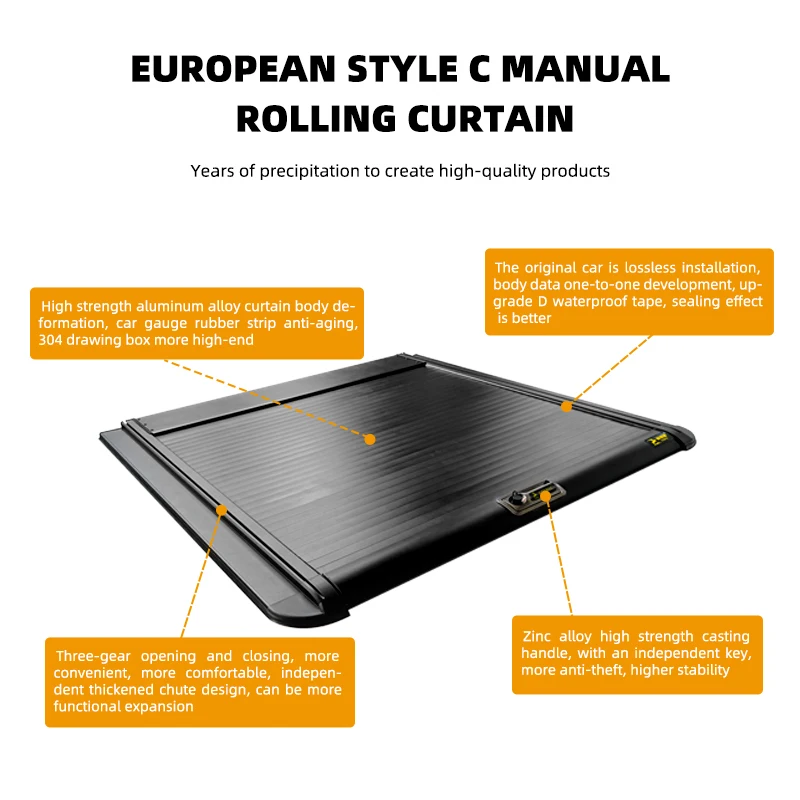 For Ford Tonneau Cover for Pickup Truck Aluminum Alloy Anti Rollover Pickup Truck Bed Cover Frame for Ford Raptor 2