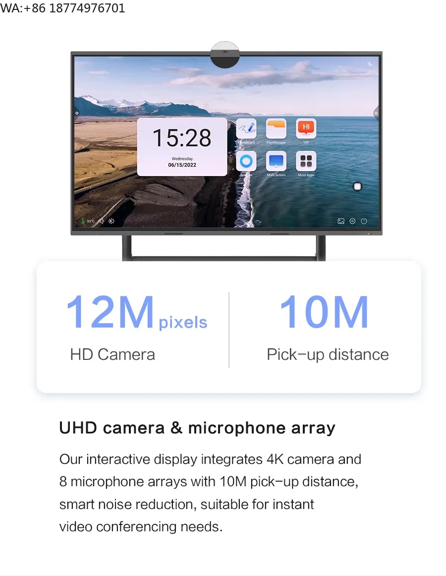 

85 Inch Conference All in One PCs Android 4GB 32GB Electronic Digital Smart Whiteboard for Meeting Board Room