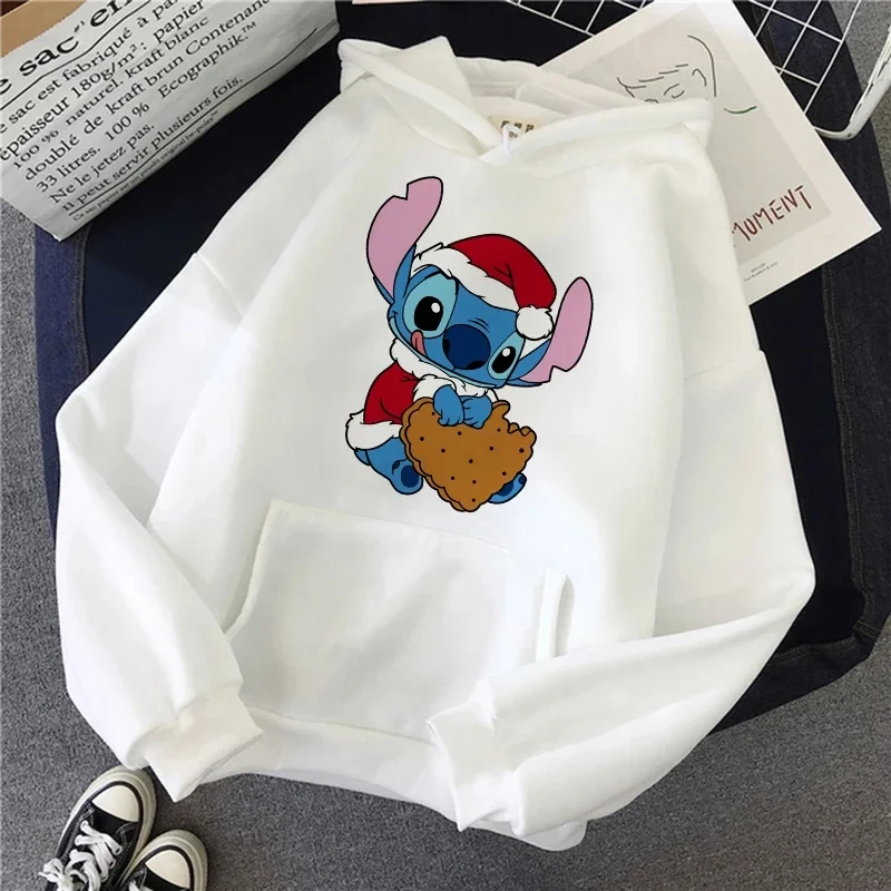 

Womens Fashion Emo Disney Lilo & Stitch Print Sweatshirt Goth Kawaii Designer Hoodie Ladies Autumn Winter Long Sleeve Warm Jacke