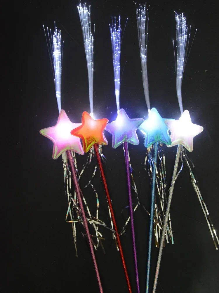 20pcs Light  Angel Witch Fairy Wand Glow Stick Fiber Optical Star Kids Toy LED Party navidad  Halloween Wedding Festival