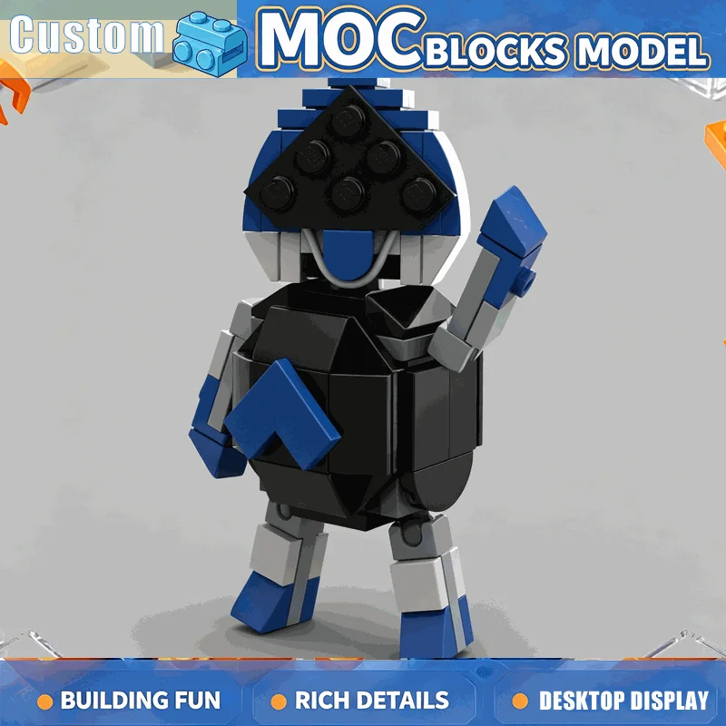 95 Parts Blue Knight Game Character Model Custom Building Blocks DIY Assembly Educational Creative Collection Popular Gifts Toy