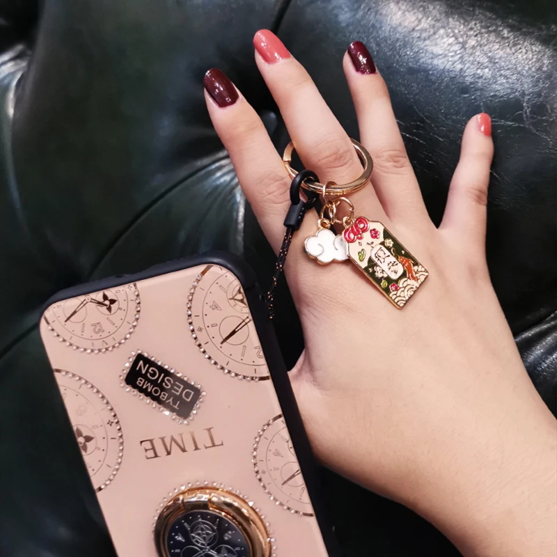 Boho Phone Strap for Women Braided Fabric Long Neck Cord for Mobile Phone Hanging Charm Cellphone Case Working ID Card Keychain