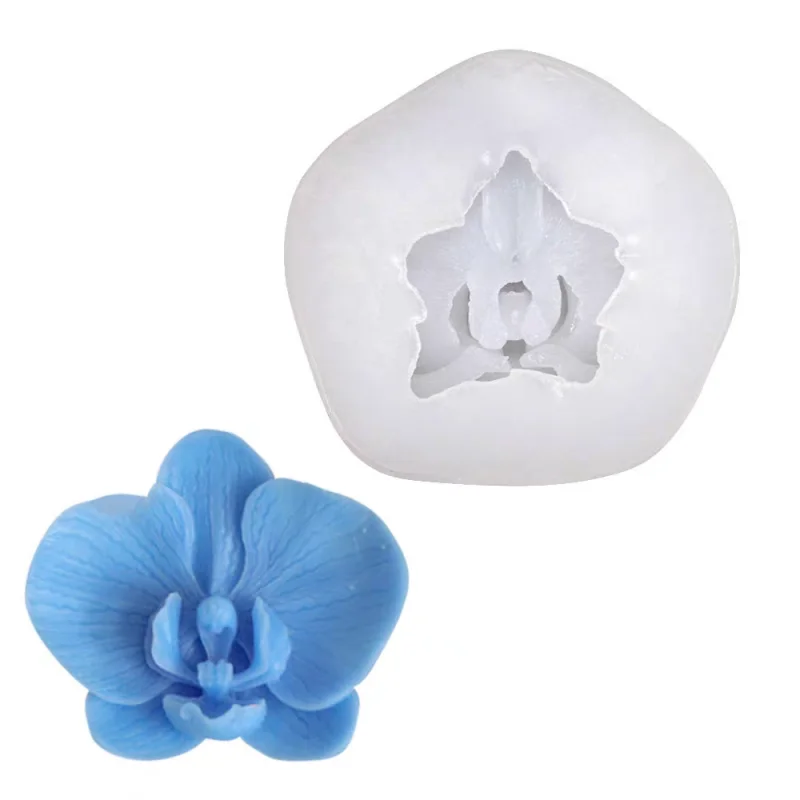 3D Orchid Flower Aromatherapy Gypsum Plaster Silicone Mold Mini Flowers Ornament Molds Candle Decoration Mould