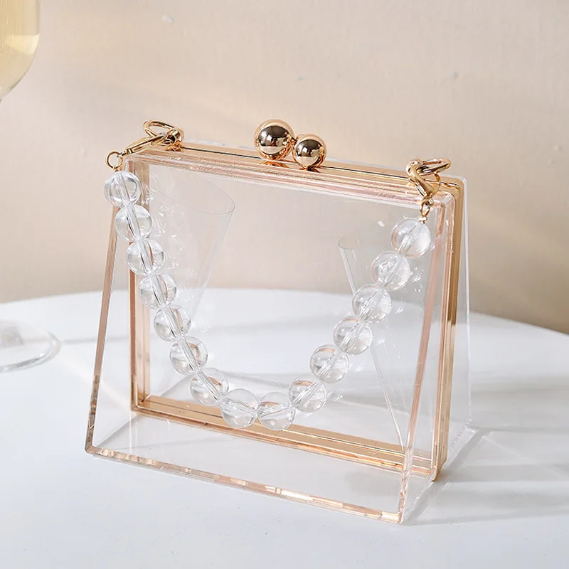 Alirattan Acrylic Transparent Bags for Women Creative Evening Bag 2025 New Detachable Chain Ladies Handbag Clutch