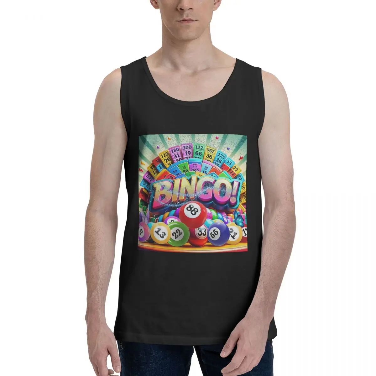 Best Play Bingo Game For Bingo Players 100% Cotton Men's Sweatshirt Vest Sleeveless Clothing Tees Men Tank Tops T-shirt