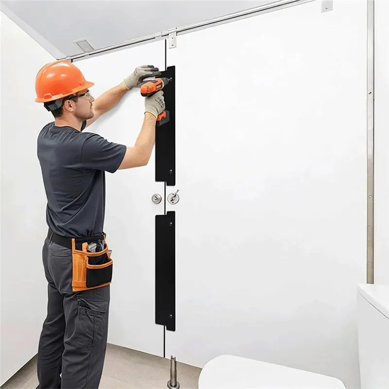 EYFL-Bathroom Stall Privacy For Public Bathroom, Black Stain Cover, Stall Filler, Restroom Partition Strip