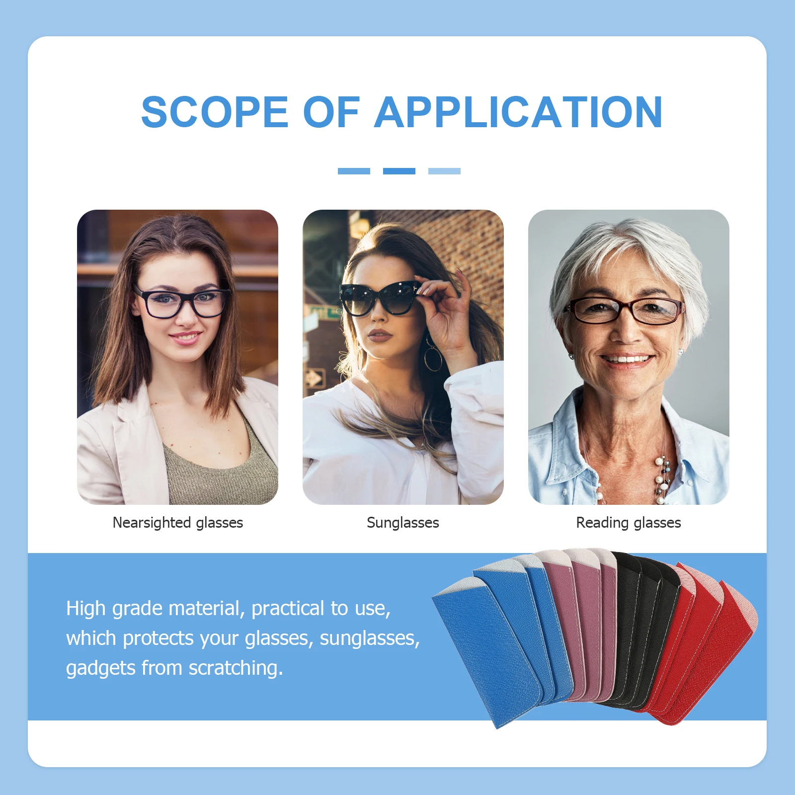 

Glasses Storage Bag Eyeglasses Travel Sunglasses Bags Case Lightweight Material Protect Scratch Practical Use Safe Storage