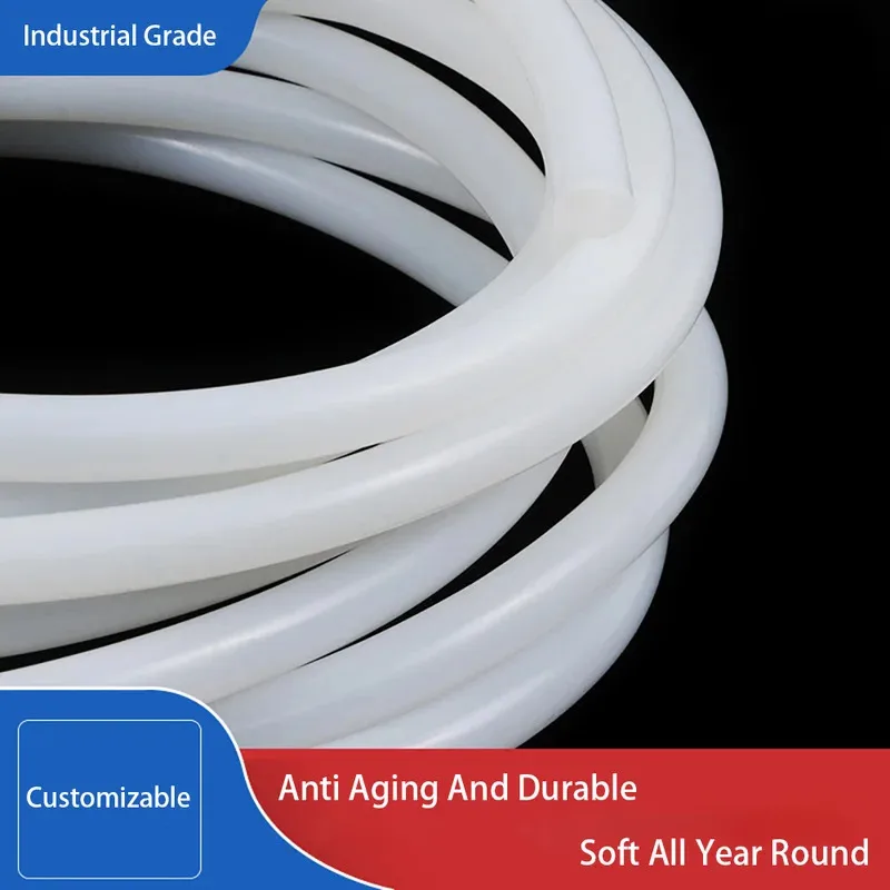 

Industrial Grade White Silicone Rubber Hose Flexible Nontoxic Tube ID 2-22mm Length 1/2/5M Food Safe