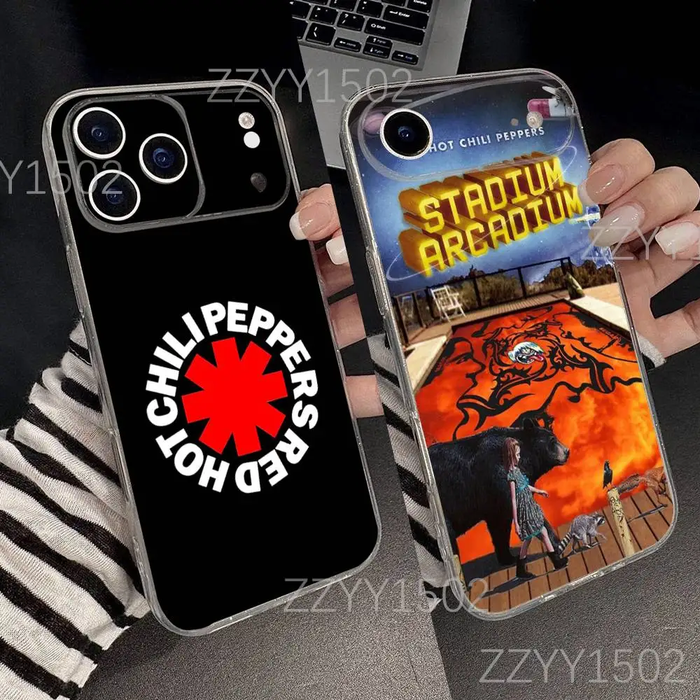 

R-Red Hot Chili PeppersS RHCP Phone Case For iPhone 17,16,15,14,13,12,11 Pro,Max,Plus,X,XS,XR,SE4,E Mini Transparent Soft
