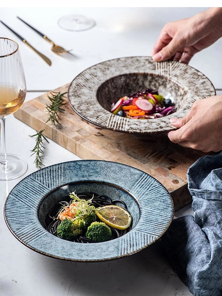 

25.5CM Straw Hat Ceramic Round Soup hotel dinner pasta