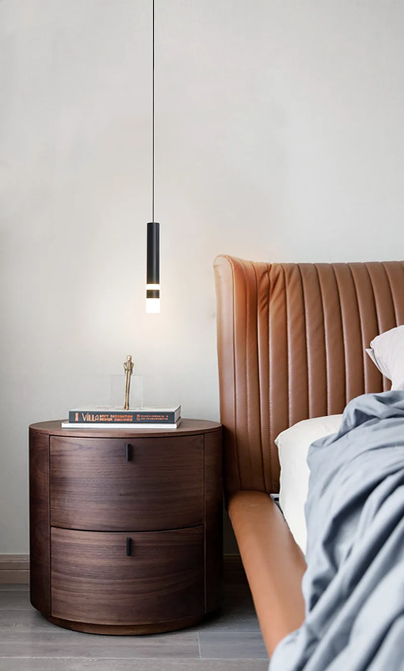 Simplicity Nordic Aluminum Long Tube LED Pendant Light Creative Painted Lamps for Living Dining Room Home Decoration Chandelier