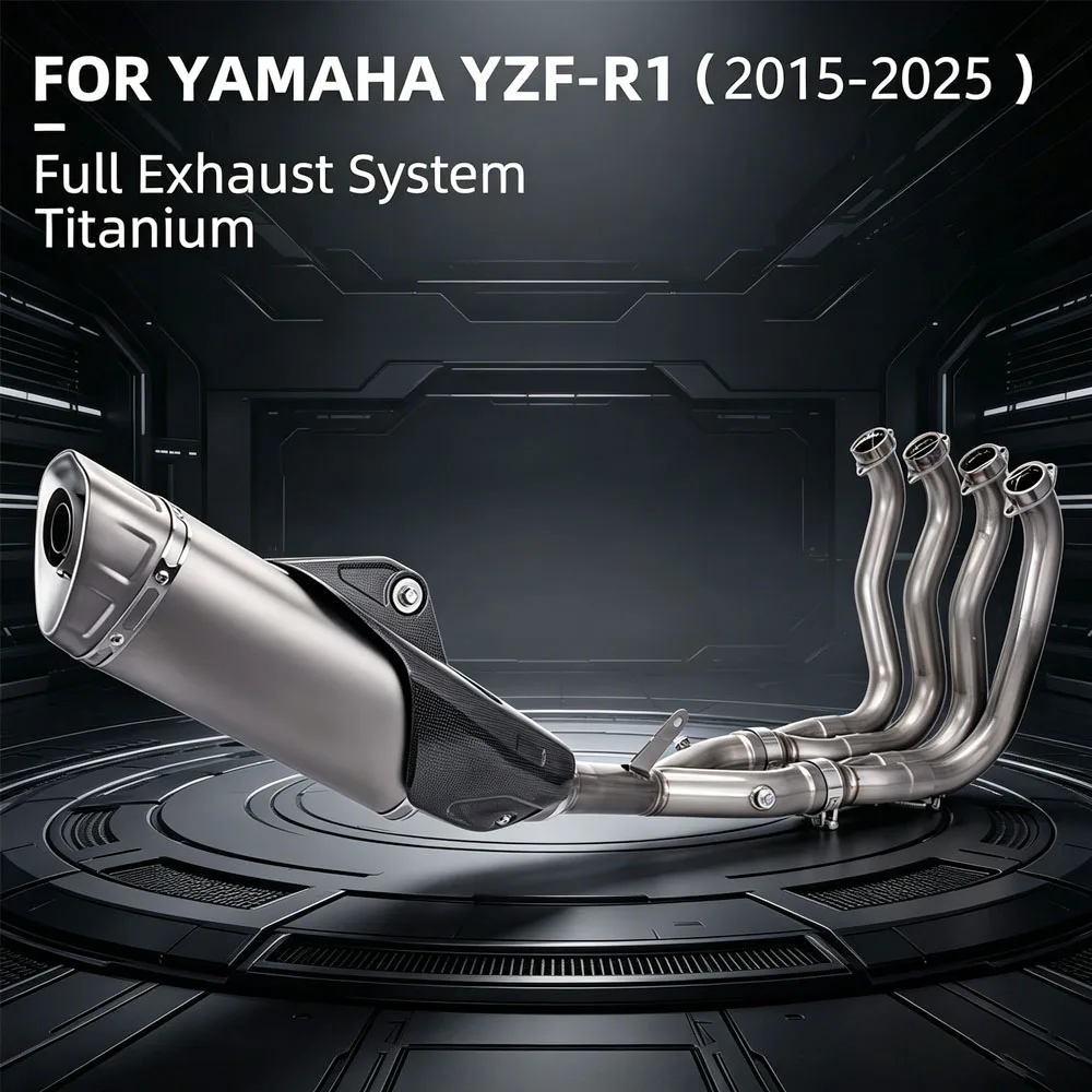 

R1 Exhaust System For Yamaha R1M 2015-2025 Super Racing Escape Header Tube Tail Pipe Muffler Connect Carbon Cover With DB Killer