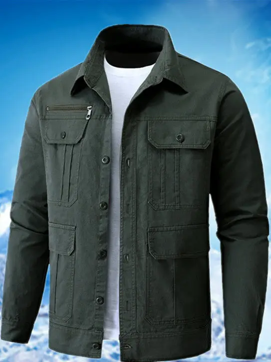 Chaqueta de Trabajo de Algodón Puro para Hombre, Ligera, Resistente al Desgaste, para Soldadura, Protección Laboral, Ropa de Protección para Trabajo Pesado