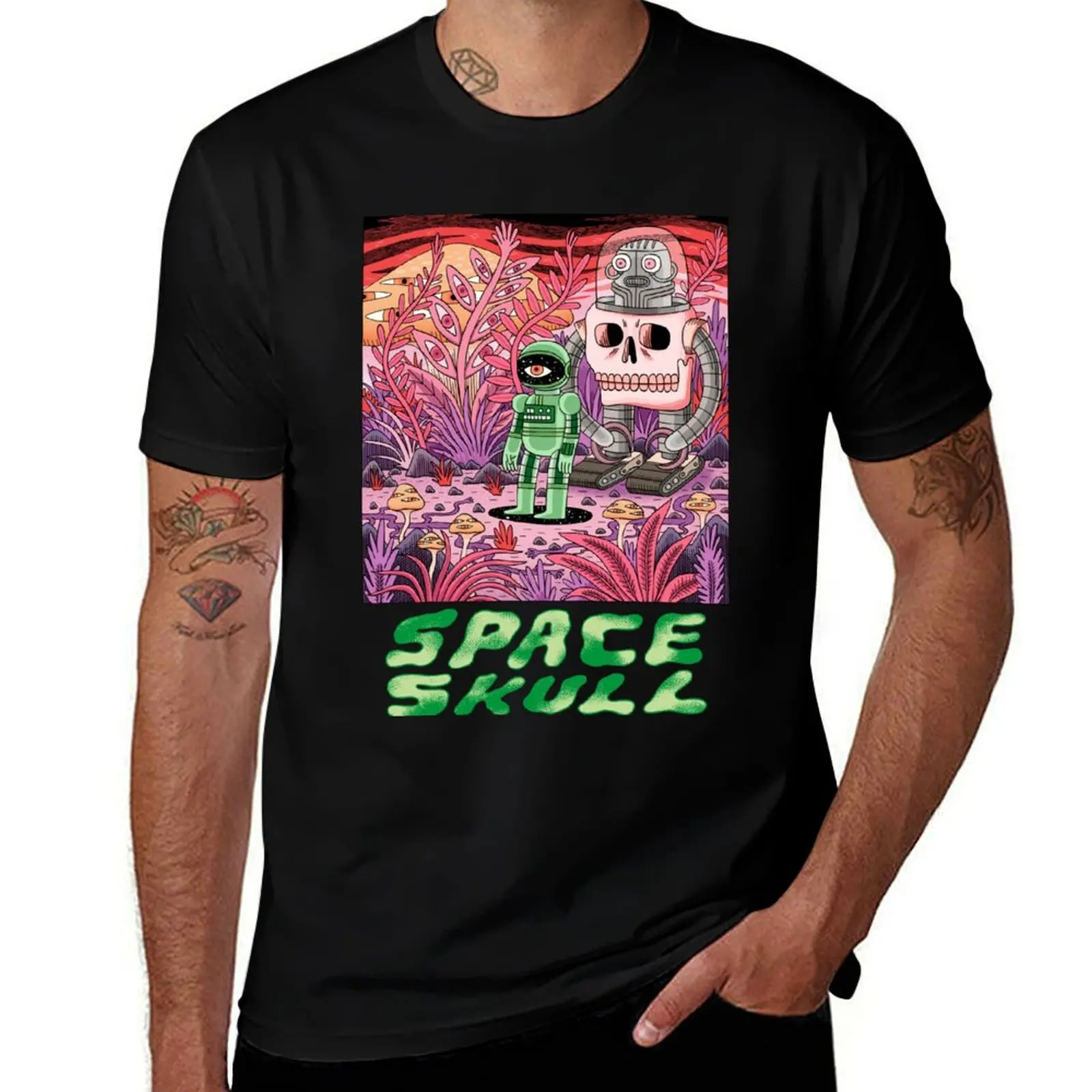 

T-Shirt man Space for t man cotton 100 for printed Skull percent shirt t shirts