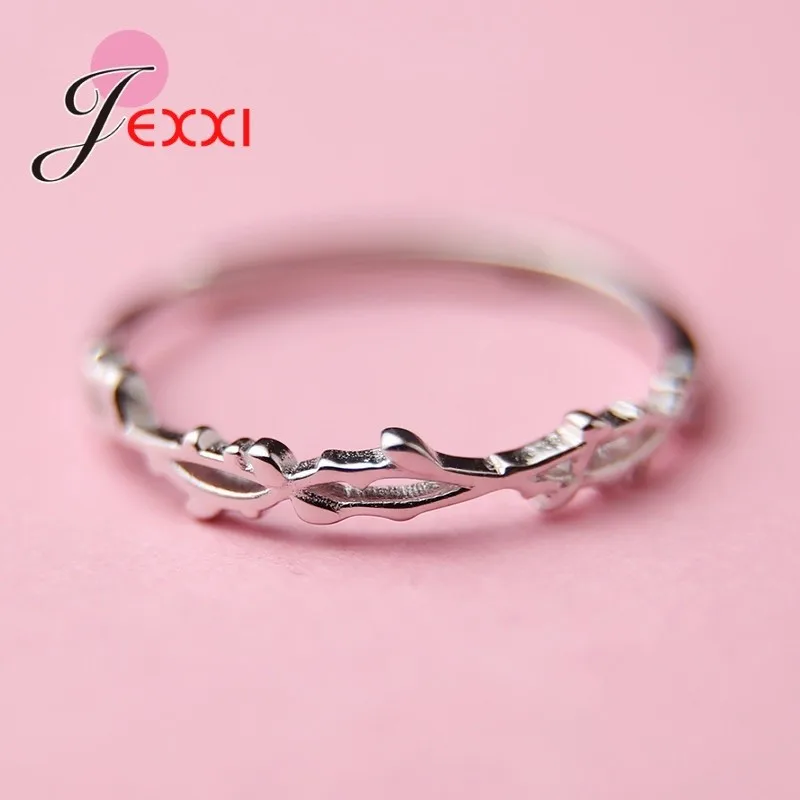 Genuine 925 Sterling Silver Tree Branches Open Adjustable Finger Rings For Women Fine Jewelry New Fashion Fine Jewelry