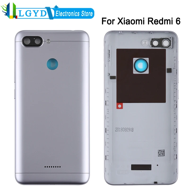 Rear Cover For Xiaomi Redmi 6 Phone Back Cover with Side Keys Repair Replacement Part