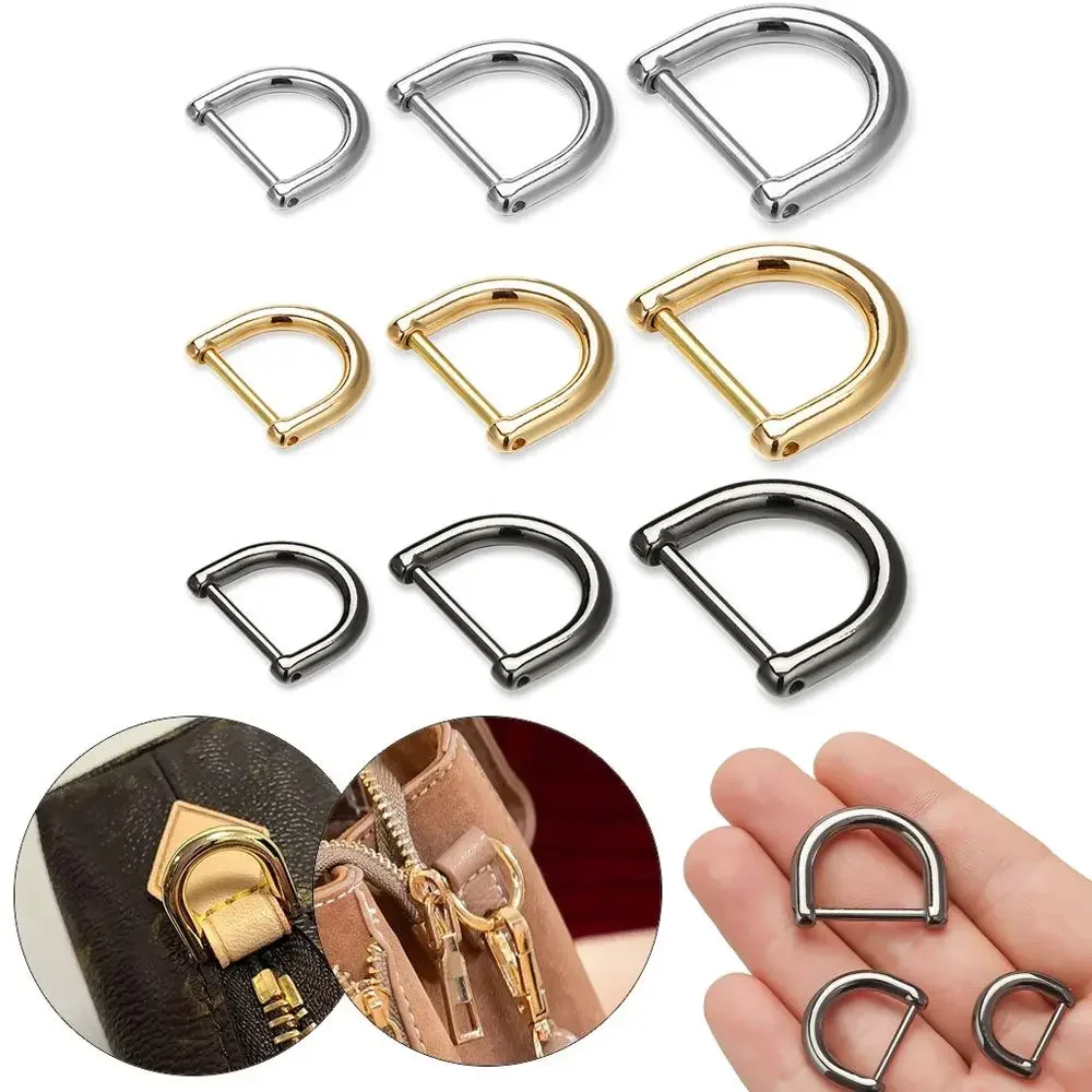 Metal Leather Craft Detachable Shoulder Webbing Buckle Open Screw Screw D Buckle Clasp D Ring Buckle Handle Shoulder Webbing image 2
